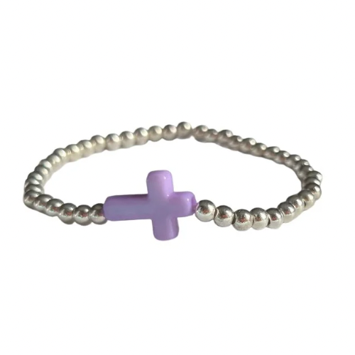 Amethyst Purple Halo Bracelet - Sterling Silver