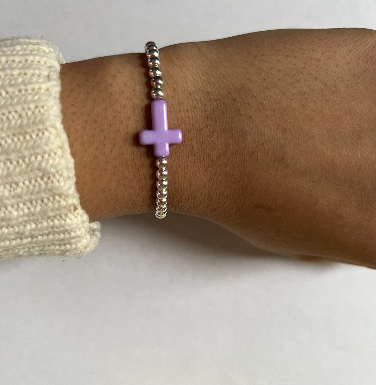 Amethyst Purple Halo Bracelet - Sterling Silver