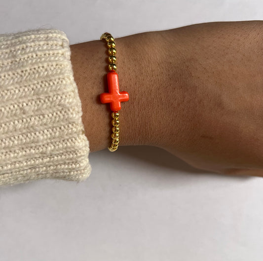 Sunset Orange Halo Bracelet - 18k Gold-Filled