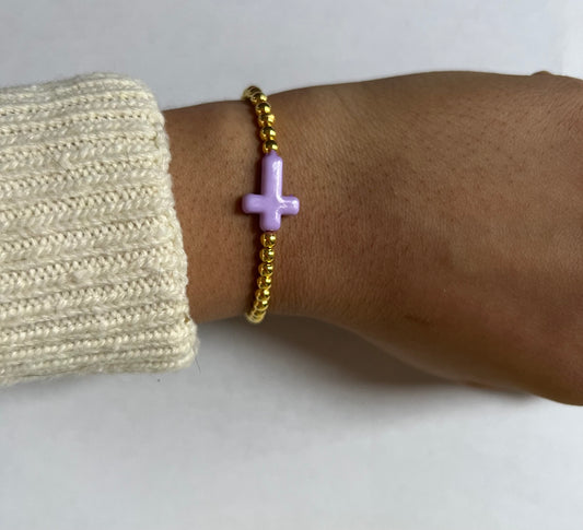 Amethyst Purple Halo Bracelet - 18k Gold-Filled