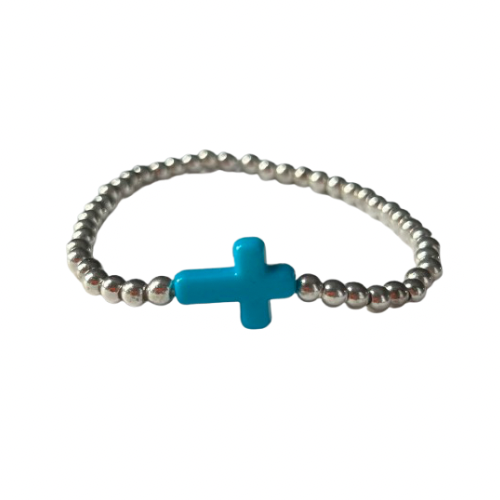 Blue Buzz Halo Bracelet - Sterling Silver